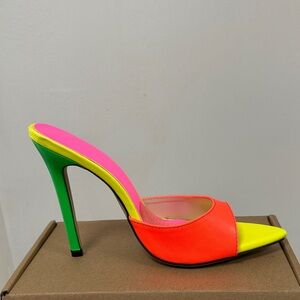 SHEIN Neon Pink, Orange, Yellow, and Green Heels